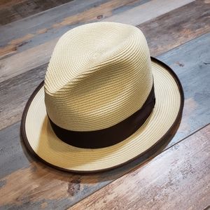 Stetson Woven Hemp Hat Collectable White/Tan Size 57 / 7  1/8